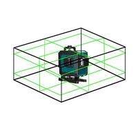 Tomvorks Livella a 16 Linee, Strumento Autolivellante per Edilizia, con Vetro Ottico e Telecomando, Resistente (Pluging UE con supporto per treppiede)
