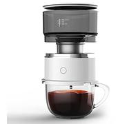 Tomvorks Macchina per il caffè Macchina per caffè Espresso Portatile Serbatoio Dell'acqua in Tritan Mini Caffettiera Elettrica a Goccia per Esterni (Bianca)