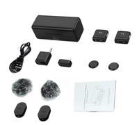 Tomvorks Microfono Wireless a Clip, qualità Audio Professionale, Registrazione a Doppio Canale, Batteria Lunga Durata, per Interviste e Vlog di Duetti
