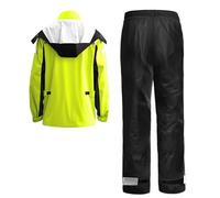 Tomvorks Pantaloni per Giacca da Pioggia d'Acqua Leggera Impostata per Gli Uomini, Attrezzatura da Pioggia Riflettente per Il Ciclismo in Bici Che Corre con Cappuccio Regolabile, Fodera in (XXL)