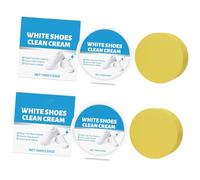 Tomvorks Pasta Detergente per Scarpe Bianca Senza Risciacquo 2 Pezzi per Scarpe da Ginnastica, di Pulizia Profonda una Gomma Ingiallita Delicata e Rimozione delle Macchie (Crema detergente