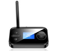 Tomvorks Ricevitore Trasmettitore BT Adattatore Audio Wireless 2 in 1 con Display per Altoparlante del TV