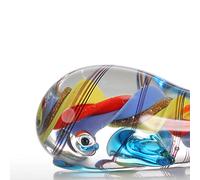 Tomvorks Scultura in Vetro a Balena Colorato Decorazioni Fatte a Mano Modella per la Casa con Motivo a Spirale, Aggiunge Divertimento e Luce Nelle Mani
