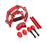 Tomvorks Set di Percussioni Rosse con Estetica Vibrante per L'educazione Musicale e le Feste, Struttura in ABS Durevole, 8 Pezzi, per Aule e Spettacoli