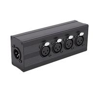 Tomvorks Splitter Box XLR a 3 Pin Convertitore Bilanciato di qualità Premium per Studio e Performance Dal Lega di Alluminio Nera da 1 Maschio a 4 Femmine