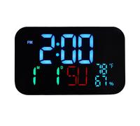 Tomvorks Termometro Orologio Intelligente WiFi con luminosità Regolabile per Ufficio Domestico, Sveglia con Stazione Meteorologica Ampio Display per il Controllo Dell'app Smart (Guscio bianco-luce