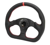Tomvorks Volante per Corse, Cornice Nera in Pelle Sport Gare D del Volante Tipo Sostituto per il Punto Rosso per Adattamento Universale, Comfort e Controllo, Veicolo di Manovra