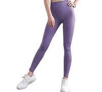 Tomwell Leggings Sportivi Donna Pantaloni Anticellulite Vita Alta Leggins Yoga Push Up Pants Fitness Abbigliamento Leggings da Corsa per Palestra Pilates Viola M
