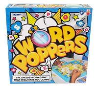 TOMY Games Word Poppers - Carriera per fare parole prima del timer Board Pops - Giochi per famiglie da 2 a 4 Giocatori per bambini e adulti - Giochi da tavolo per famiglie e giochi di carte