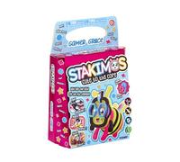 TOMY Stakimos Gamer Grace | Set di artigianato per bambini per costruire il tuo adorabile personaggio 3D in schiuma di poliestere riciclato, non necessita di colla o taglio, kit artigianali per