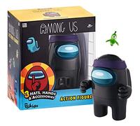TOMY Statuetta Impostore Among Us Nera Giocattolo per Bambini e Adulti Figurine Da Collezione Among Us 8-10 Cm, Mini Giocattolo Da Collezione Among Us Multicoloured E73432