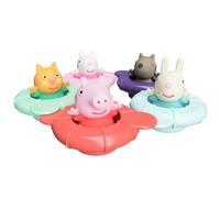 TOMY Toomies Peppa's Pool Party - 5 bicchieri ad anelli con 5 squirter d'acqua Peppa Pig & Friends, giocattolo da bagno + 18 mesi - giocattolo da bagno per bambini e bambini