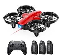 Tomzon A24 Mini drone da Combattimento per Bambini, 24 Min di Autonomia, Quadricottero con Protezione 360°, Drone Giocattolo Telecomandato con Lancio a Mano/3D Flip/Volo Circolare, Rosso
