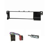 tomzz Audio 2404-011 Set di pannelli radio compatibili con BMW Serie 3 E46 con adattatore radio ISO (vecchio collegamento a pin rotondi) adattatore antenna DIN