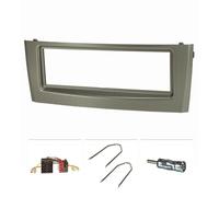 tomzz Audio 2414-031 Set copriradio compatibile con Fiat Grande Punto Typ 199 Bj.2005-2009 grigio con adattatore radio ISO adattatore antenna ISO DIN staffa di rilascio