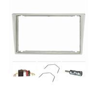 tomzz Audio 2439-010 Set lunetta radio doppio DIN compatibile con Opel Corsa C Combo Omega B Vectra C Meriva opaco-cromo con adattatore radio ISO adattatore antenna ISO DIN staffa di rilascio