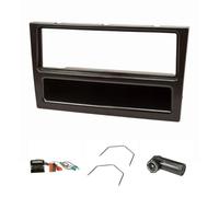tomzz Audio 2439-063 Set di cornici radio compatibili con Opel Corsa C Combo Omega B Vectra C Meriva nero con adattatore Quadlock ISO Fakra Adattatore antenna Phantom DIN ISO Staffa di sgancio