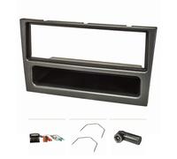 tomzz Audio 2439-068 Set di pannelli radio compatibili con Opel Agila Corsa C Combo Omega B Vectra C Vivaro Meriva antracite metallizzato con adattatore antenna Quadlock ISO Fakra Staffa di sblocco...