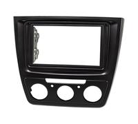 tomzz Audio 2450-026 Pannello radio doppio DIN compatibile con Skoda Yeti 5L dal 2009 in nero con climatizzatore manuale