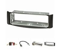 tomzz Audio 2451-005 Set di copertura radio compatibile con Smart fortwo (450) My.1998-2007 nero con slot in metallo Adattatore radio ISO Raku2 Adattatore antenna DIN ISO