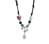 Tonaifacai Collana con perline in ceramica da donna, 03 square bead