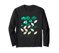 tonalità Tulipano Verde Acqua Chiaro Verde Acqua Grafico Maglia a Manica