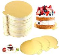 TONAUP - Set di 100 tovagliette per mousse, in carta dorata, per cupcake, dessert, rotonde, usa e getta, 8 cm