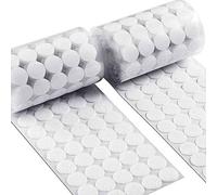 Tondini adesivo tondo, 1020 tondini Adesivi in colla, 510 Coppie, Diametro 15 mm, Forti e robusti, Punti autoadesivi con Tondini, Lato con Gancetti e Lato con asole da attaccare