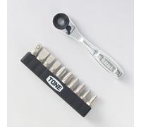 TONE BR10S Bit Ratchet Set 1/4 di pollice unità 6,35 mm 11 pezzi Phillips str...