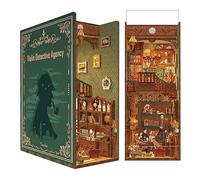 Tonecheer 3D Puzzle DIY Book Nook Kit, Creative Bookend Stand con sensore corpo LED Luce, Libreria Inserto Decor Compleanno (Violin Detective Agency)