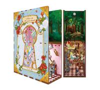 Tonecheer DIY Book Nook Kit Wooden Model Kit 3D Puzzle for Adults to Build Minia