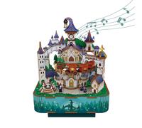Tonecheer Music Box Wooden 3D Puzzle, Magical Castle DIY Model Kit for Adults, R