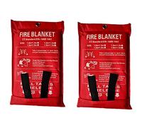 Toneeko 2 copertine antincendio, protezione ignifuga e isolamento termico per cucina, camino, barbecue, auto, campeggio (2 x 2 m)