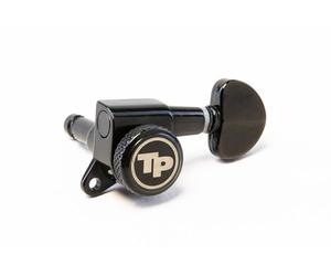 Tonepros GKL60K-B Sintonizzatore di bloccaggio con 18:1 Gear Ratio e pulsante di stile "Small Kidney" - Guitar Machine Heads, 6 in linea - Nero