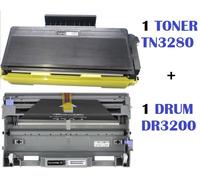 TONER 1 TN3280 + 1 DRUM DR3200 COMPATIBILI CON BROTHER DCP-8070 DCP-8080