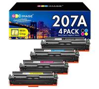 Toner 207A 207X MFP M283fdw con chip, compatibile con HP 207A 207X M255dw per HP Color Laserjet Pro MFP M283fdw Toner nero M282nw M283fdn M255nw W210A W2211A W212A W213WA 2210X. Confezione da 4 pezzi