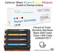 Toner CB540A CB541A CB542A CB543A 4Pz Compatibili con HP Colorjet CP1215