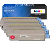 Toner compatibile OKI 43865708 - 4 colori Multipack