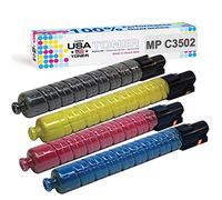 Toner di ricambio compatibile per Ricoh Aficio Savin MP C3002 MP C3502 MPC3002 MPC3502-841735 841738 841737 841736 - Nero Ciano Magenta Giallo, 4 Pacco Nero 28.000 - Colore 18,00 000 pagine.
