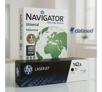 Toner HP 142A Nero Cartuccia x LaserJet M110w, M140w + Risma Carta A4 Navigator