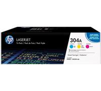 HP Confezione da 3 cartucce originali di toner ciano/magenta/giallo LaserJet 304A