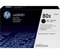 HP 80XD CF280XD, Multipack da 2 Toner Originale HP da 6900 Pagine, Compatibile con le Stampanti LaserJet Pro 400 M401, 400 MFP M425, Nero