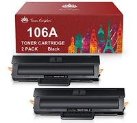 Toner Kingdom W1106A 106A Con Chip Compatibile per HP 106A W1106A Toner per HP Laser MFP 137fnw Laser 107w Laser MFP 135a MFP 135w MFP 135r Laser 107a 107r MFP 137fwg MFP 135wg (Nero, 2-Pack)