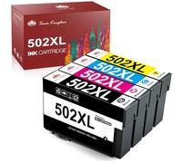 Toner Kingdom 502XL Cartucce d'inchiostro Compatibili per Cartucce Epson 502 XL Multipack per Epson Expression Home XP-5100 XP-5105 XP-5150 Workforce WF-2860 WF-2865 WF-2880 (Confezione da 4)