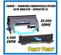 Toner + Tamburo Compatibile Per Epson EPL 6200 EPL 6200L EPL 6200N XL Nero