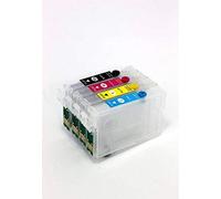TONERS SHOP T0711 T0712 T0713 T0714 KIT 4 Cartucce Ricaricabili Per Epson Stylus D78 D120 DX4000 DX5000 DX7400 S20 SX100 SX115 SX215 SX205
