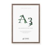 TONES FRAME DESIGN Cornice portafoto formato A3, 29,7 x 41,9 cm, in legno con impiallacciatura di rovere marrone e plexiglass infrangibile, cornice da parete per ritratto o orizzontale, poster, stampe