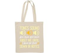 Tones sound, and roar and storm about me until I have set down in notes Natural Cotton Tote Bag Bianco