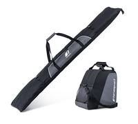 Tonesport Borsa da sci e borsa per scarponi Combo - Borse da sci per viaggi aerei - Borse da sci non imbottite - Per sci fino a 180 cm - Nero corvino
