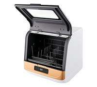 TONFEION Mini lavastoviglie, lavastoviglie da tavolo, 3 programmi, mini lavastoviglie con attacco dell'acqua, lavastoviglie da tavolo per 12-20 set di posate (oro)